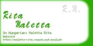 rita maletta business card